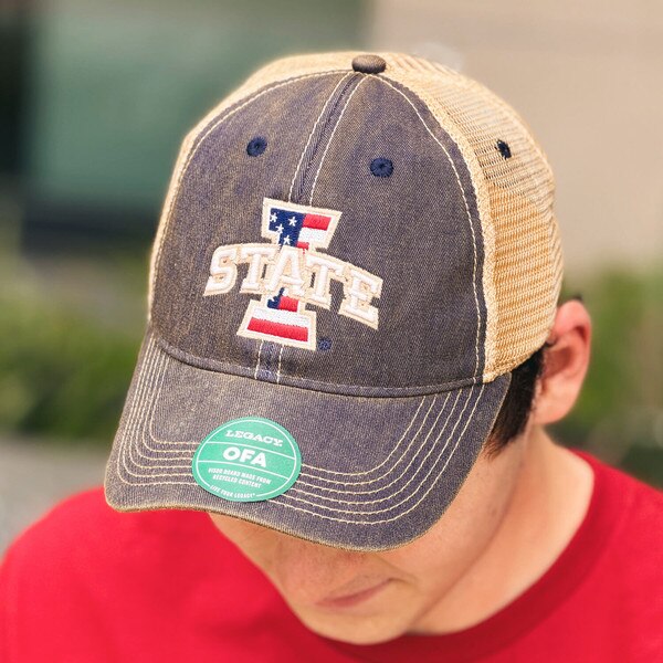 Legacy Patriotic I-State Navy OFA Adjustable Trucker Hat front